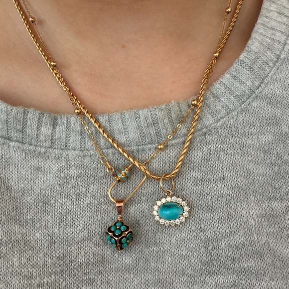 14kt turquoise carabiner - Picture 2 of 6